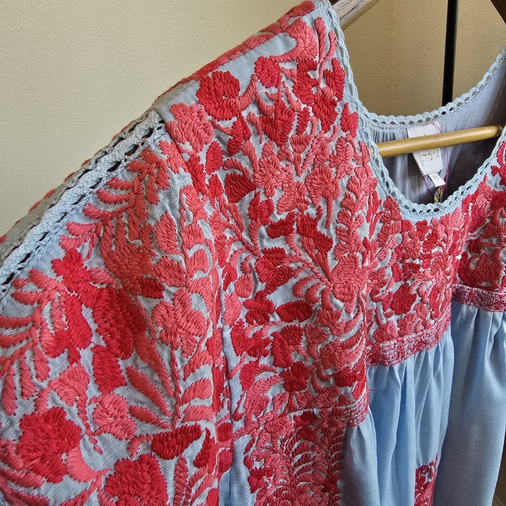 NWT J.Marie Floral Embroidered Linen Blend Top XS - Picture 12 of 14